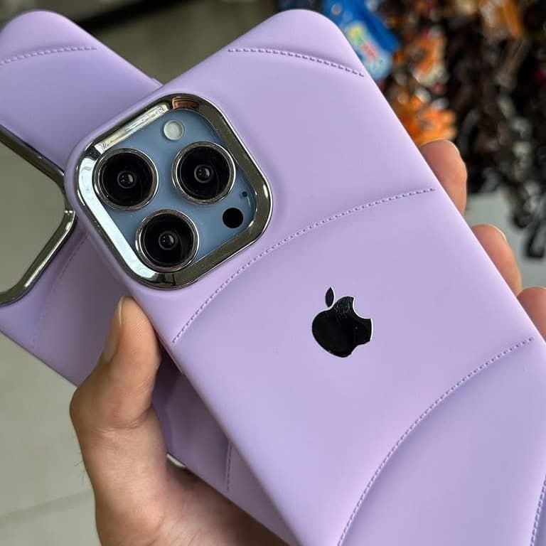 Premium Puffer Case for iPhone – Lavender — ছবি 2