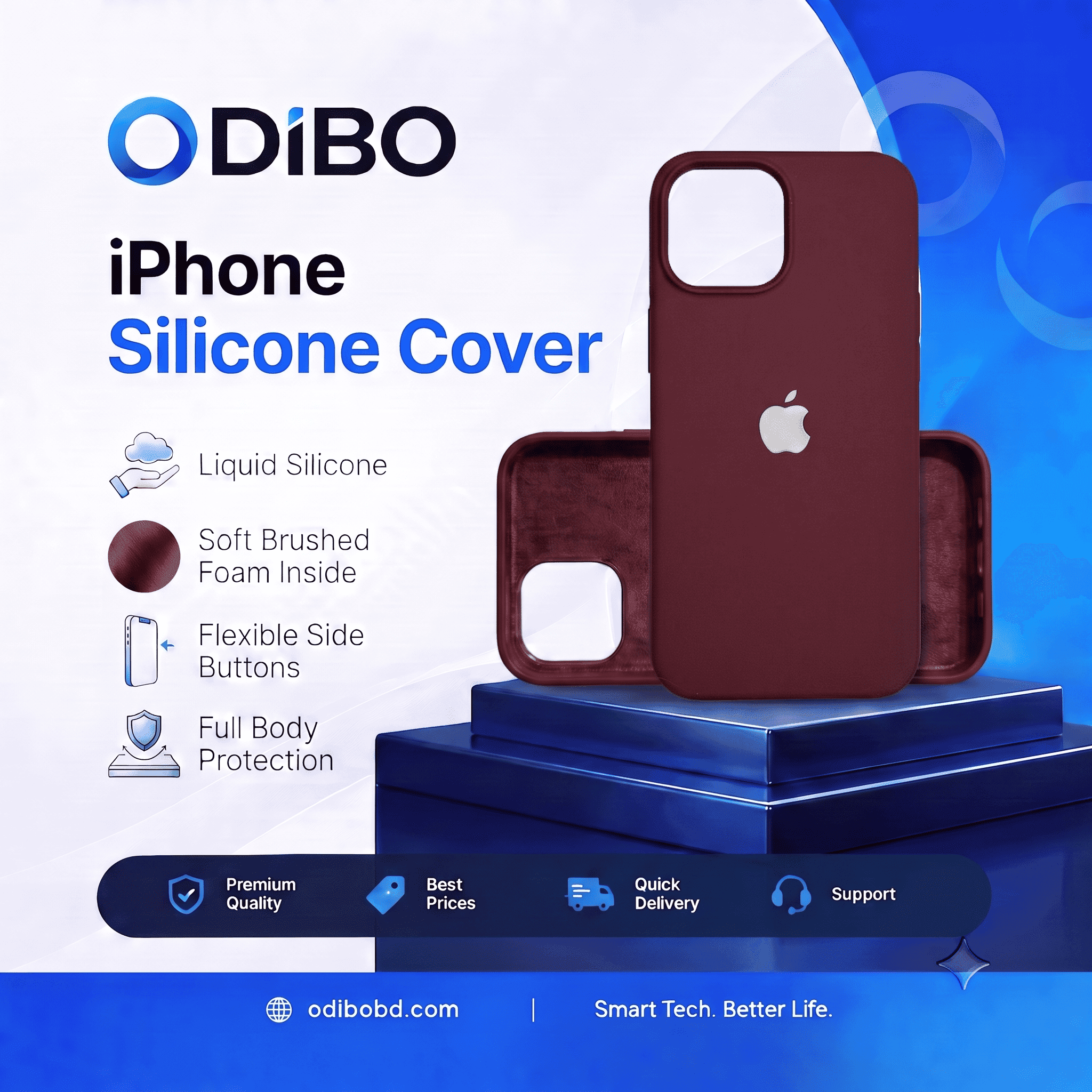 Maroon Silicone Case